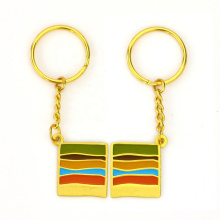 Wholesale Keyring Accesories Decorations Promotional Bulk Metal Rainbow Color Key Chain Keychain Customization
